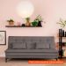 [OUTLET] Sofá-Cama Casal 3 Lugares Prince Suede Cinza