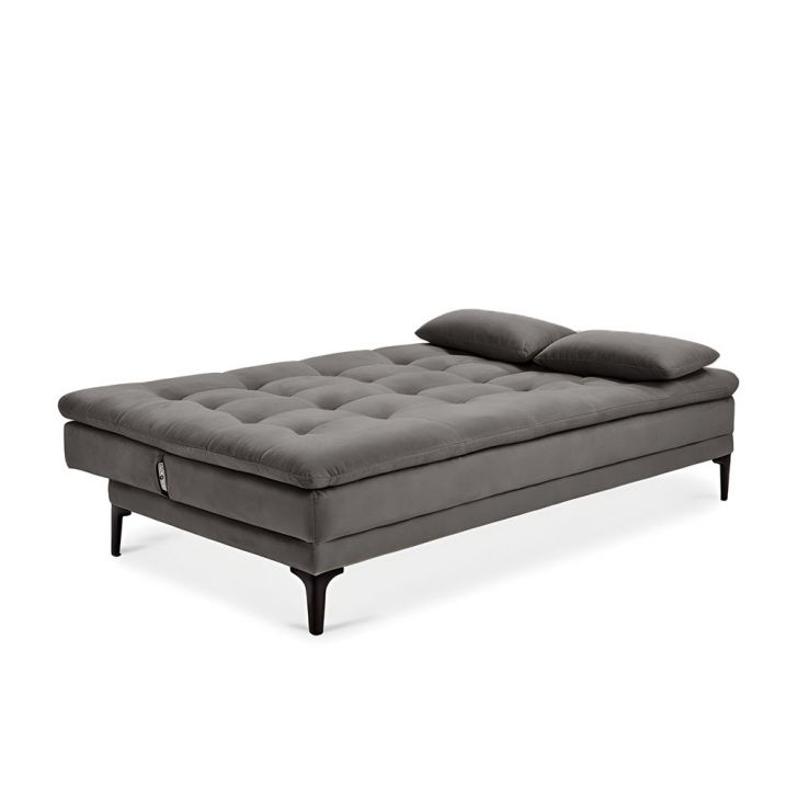 [OUTLET] Sofá-Cama Casal 3 Lugares Prince Suede Cinza
