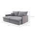 [OUTLET] Sofá Retrátil Sem Caixa 3 lugares Solomons Linho Cinza 180 cm