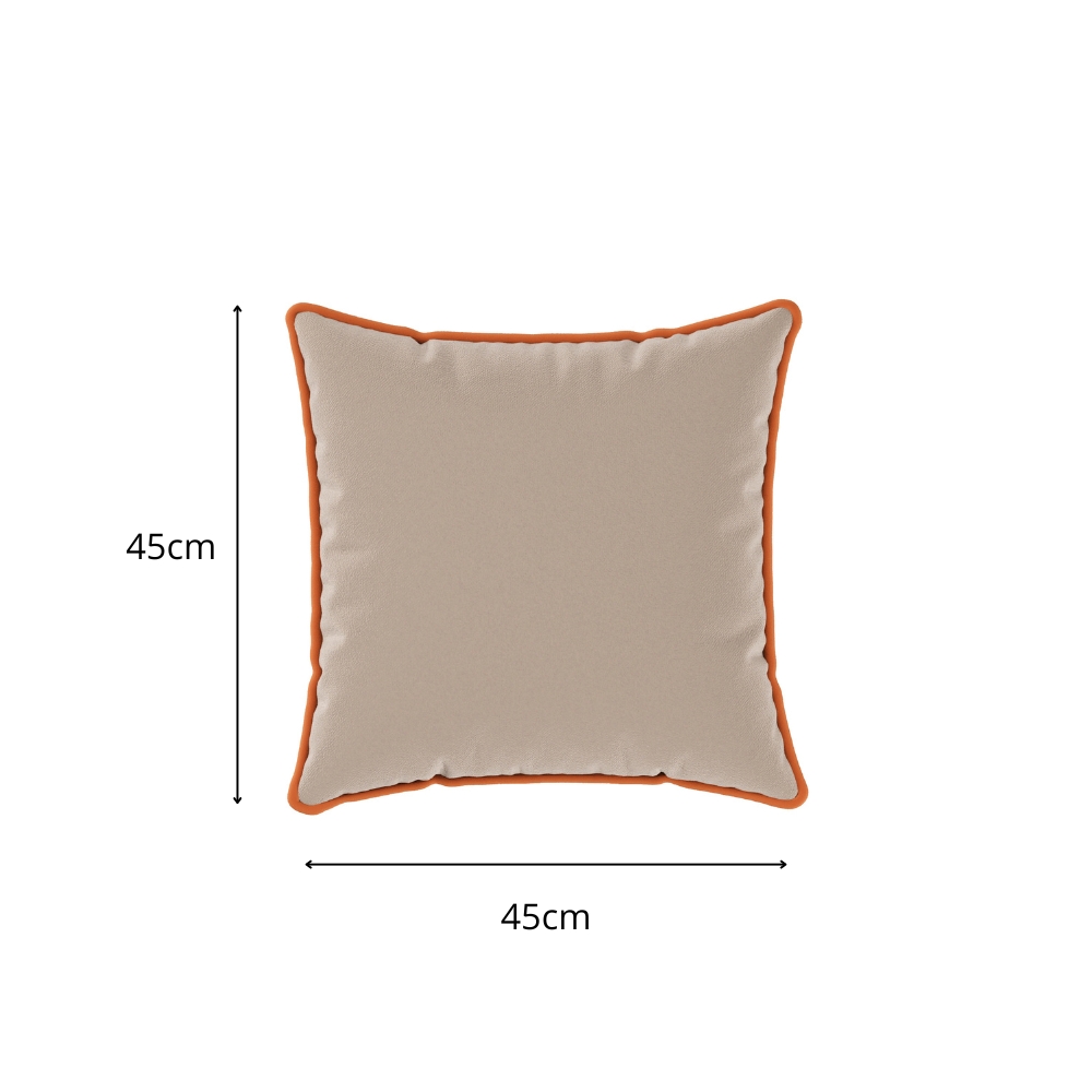 Almofada Decorativa Candy 45x45 Suede Bege e Terracota