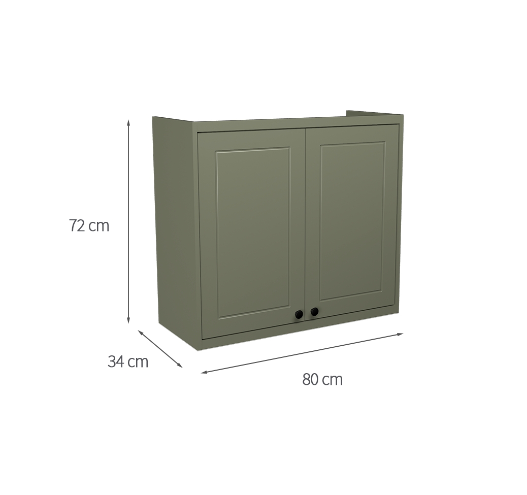 Armário Aéreo Évora 2 Portas Verde Hill 80 cm