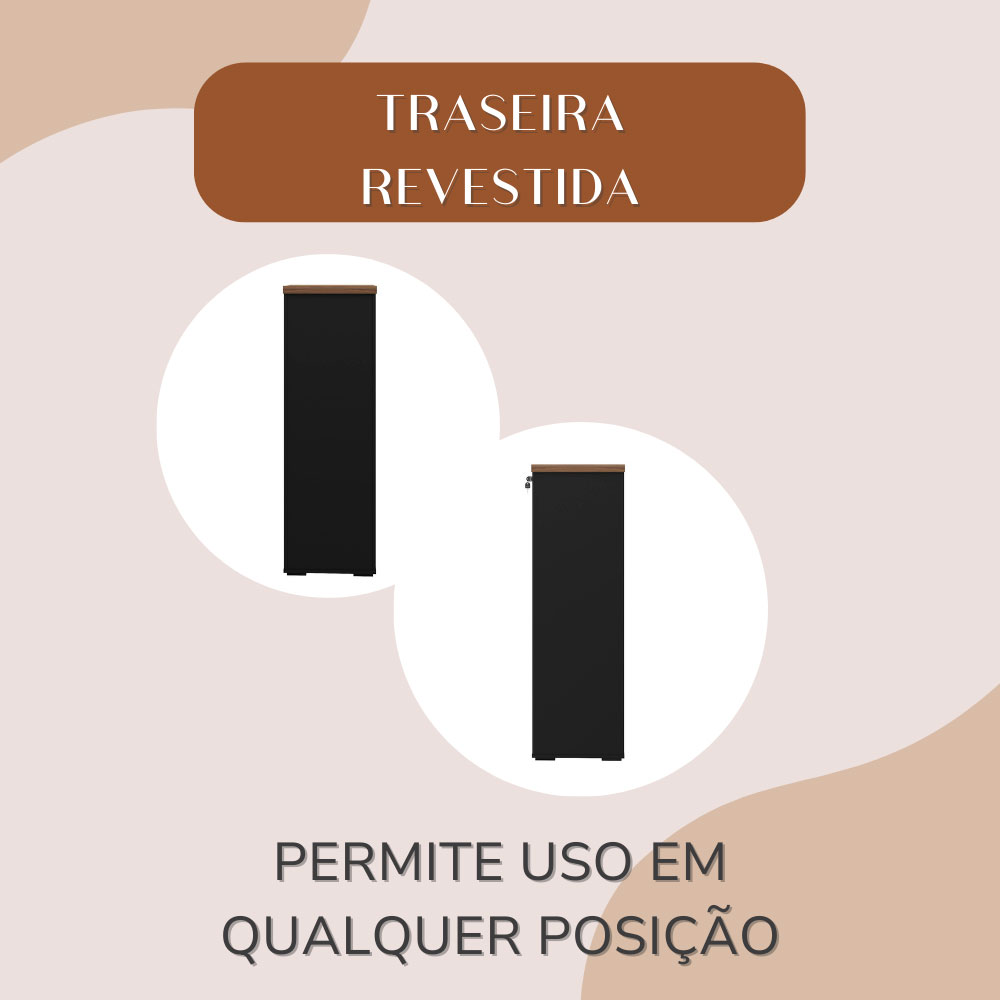Armário Arquivo Lane 4 GV Nogal e Preto