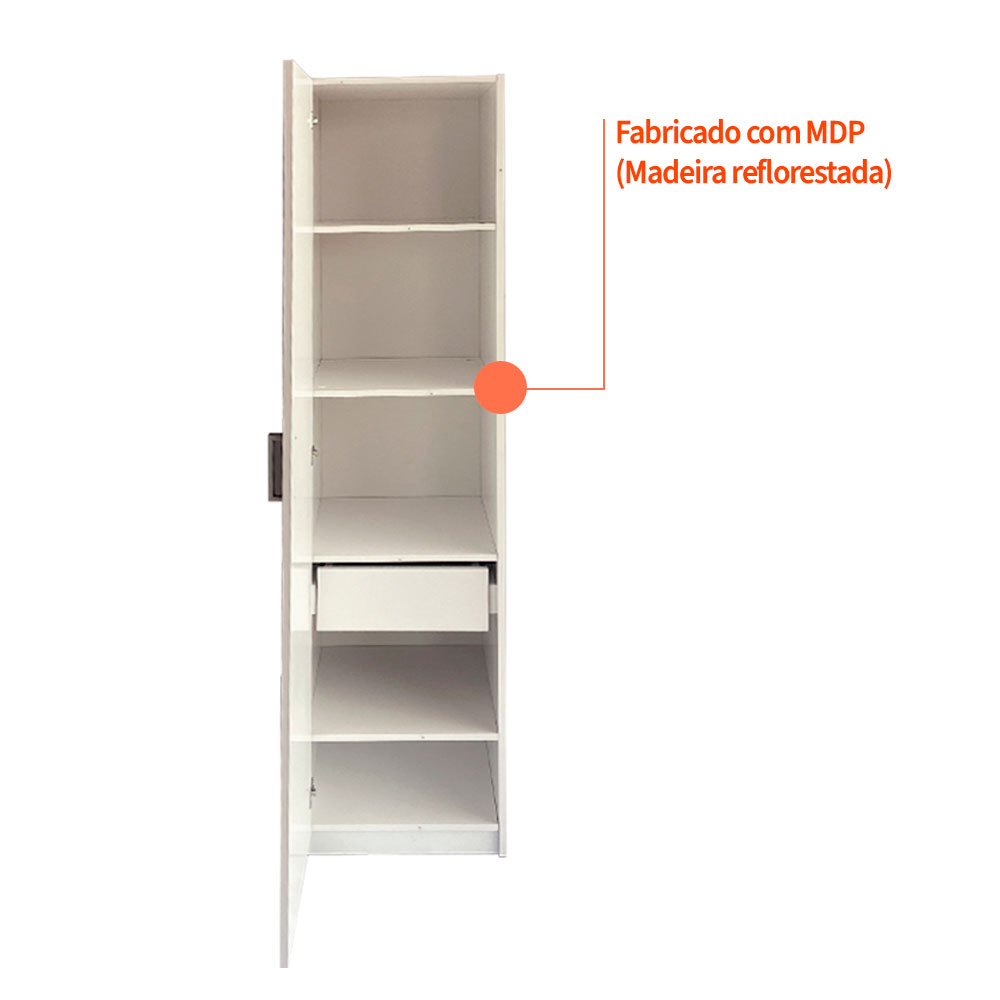 Armário Modular Badejo 1 PT 1 GV Branco