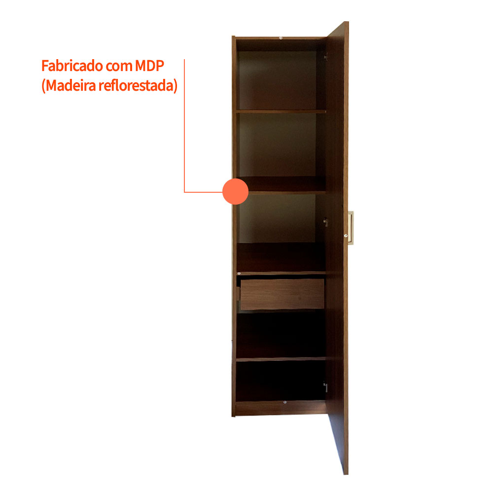 Armário Modular Badejo 1 Porta 1 Gaveta Carvalho