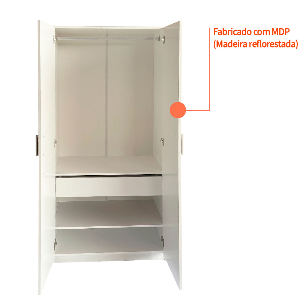 Armário Modular Badejo 2 Portas 1 Gaveta Branco