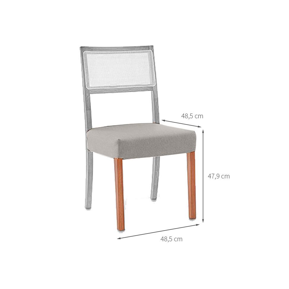 Assento Capa com pés Madeira Maciça Avelã Bege