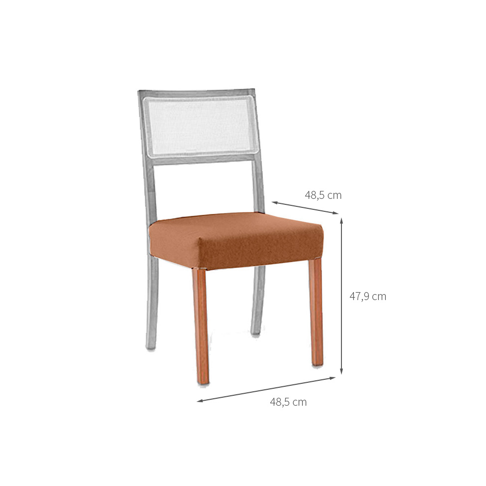 Assento Capa com pés Madeira Maciça Avelã Corino Caramelo