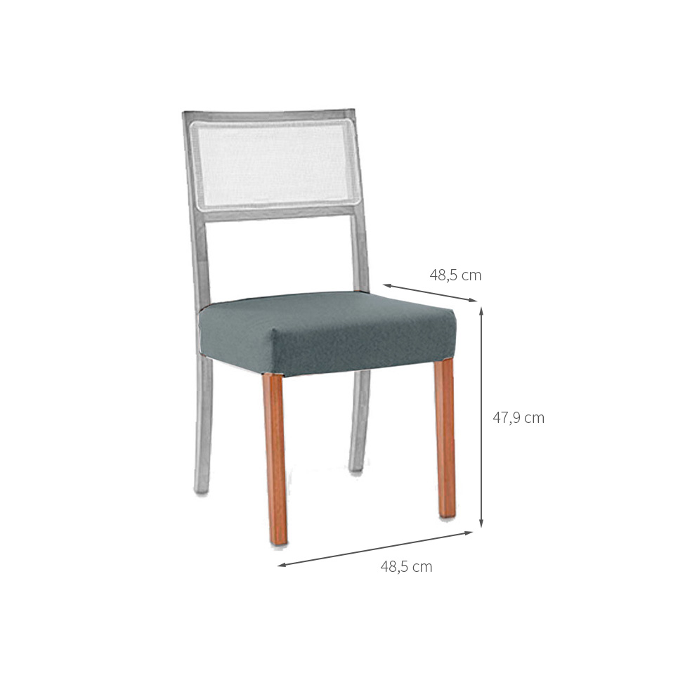 Assento Capa com pés Madeira Maciça Avelã Linho Cinza