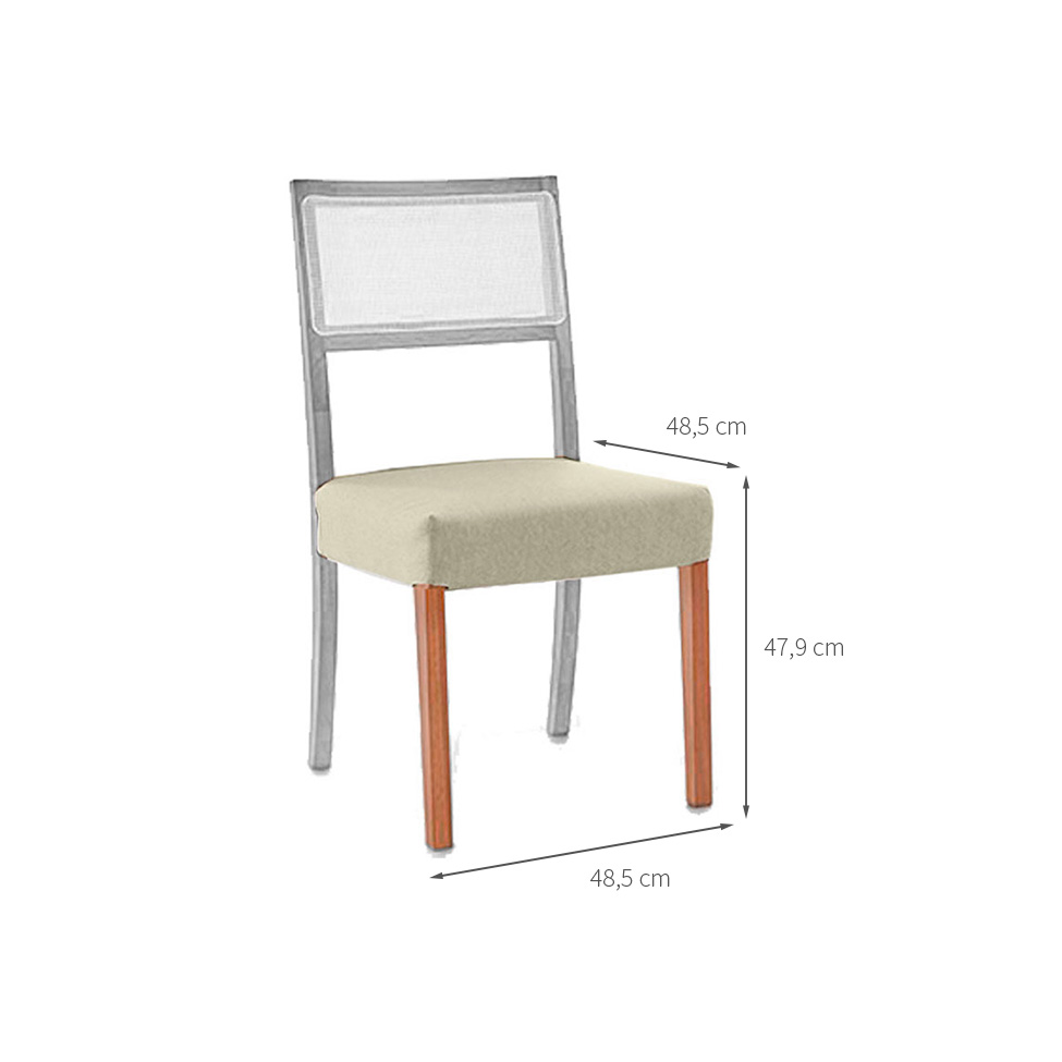 Assento Capa com pés Madeira Maciça Avelã Linho Cru