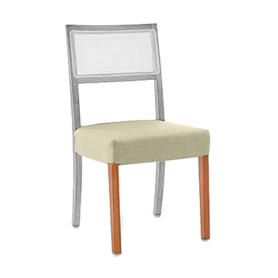 Assento Capa com pés Madeira Maciça Avelã Linho Cru