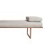 Banco 2 Lugares Galli Linho Bege e Dourado 160 cm
