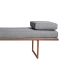 Banco 2 Lugares Galli Linho Cinza e Dourado 100 cm