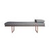 Banco 2 Lugares Galli Linho Cinza e Dourado 140 cm