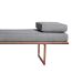 Banco 2 Lugares Galli Linho Cinza e Dourado 140 cm
