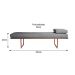 Banco 2 Lugares Galli Linho Cinza e Dourado 160 cm
