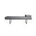 Banco 2 Lugares Galli Linho Cinza e Preto 140 cm
