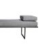 Banco 2 Lugares Galli Linho Cinza e Preto 140 cm