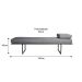 Banco 2 Lugares Galli Linho Cinza e Preto 140 cm
