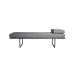 Banco 2 Lugares Galli Linho Cinza e Preto 160 cm