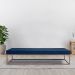 Banco 2 Lugares Giulia Veludo Azul e Dourado 140 cm