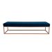Banco 2 Lugares Giulia Veludo Azul e Dourado 160 cm