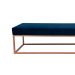 Banco 2 Lugares Giulia Veludo Azul e Dourado 160 cm