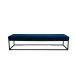 Banco 2 Lugares Giulia Veludo Azul e Preto 100 cm