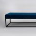 Banco 2 Lugares Giulia Veludo Azul e Preto 100 cm