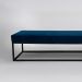 Banco 2 Lugares Giulia Veludo Azul e Preto 140 cm