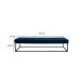 Banco 2 Lugares Giulia Veludo Azul e Preto 140 cm