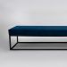 Banco 2 Lugares Giulia Veludo Azul e Preto 160 cm