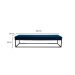 Banco 2 Lugares Giulia Veludo Azul e Preto 160 cm