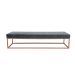 Banco 2 Lugares Giulia Veludo Cinza e Dourado 140 cm