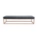 Banco 2 Lugares Giulia Veludo Cinza e Dourado 160 cm