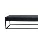 Banco 2 Lugares Giulia Veludo Cinza e Preto 140 cm