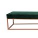 Banco 2 Lugares Giulia Veludo Verde e Dourado 100 cm