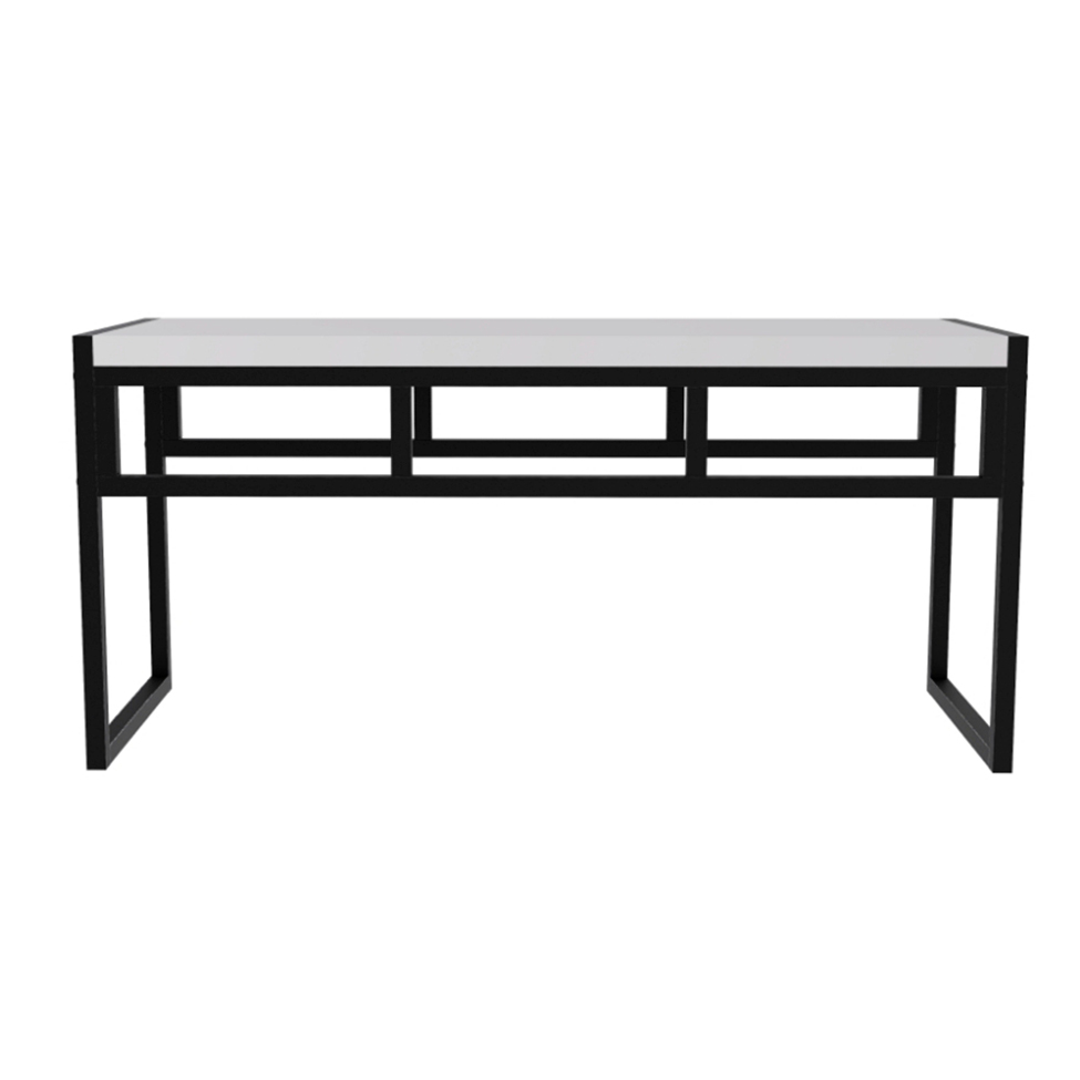 Banco 2 Lugares Wooden Branco e Preto