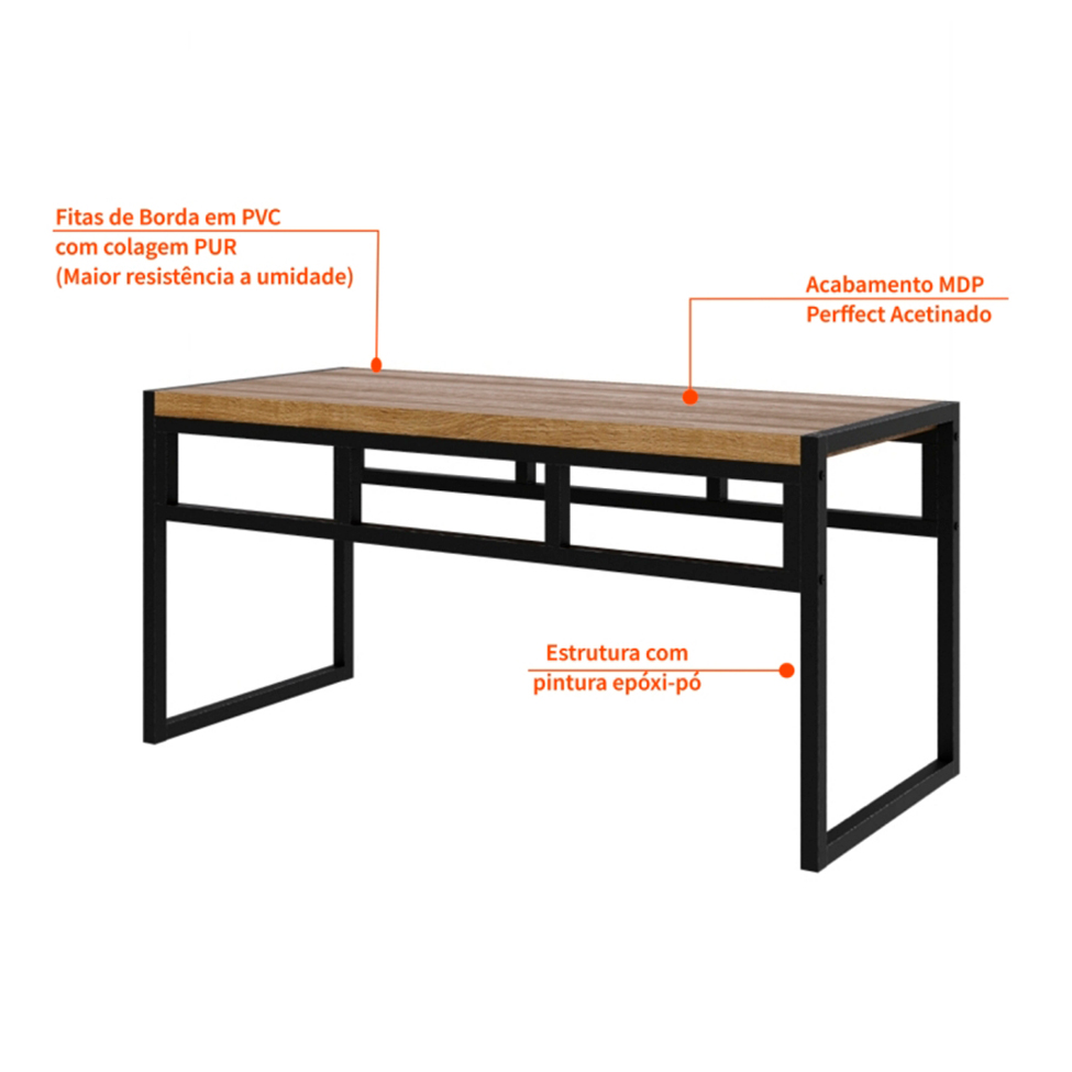 Banco 2 Lugares Wooden Mel e Preto