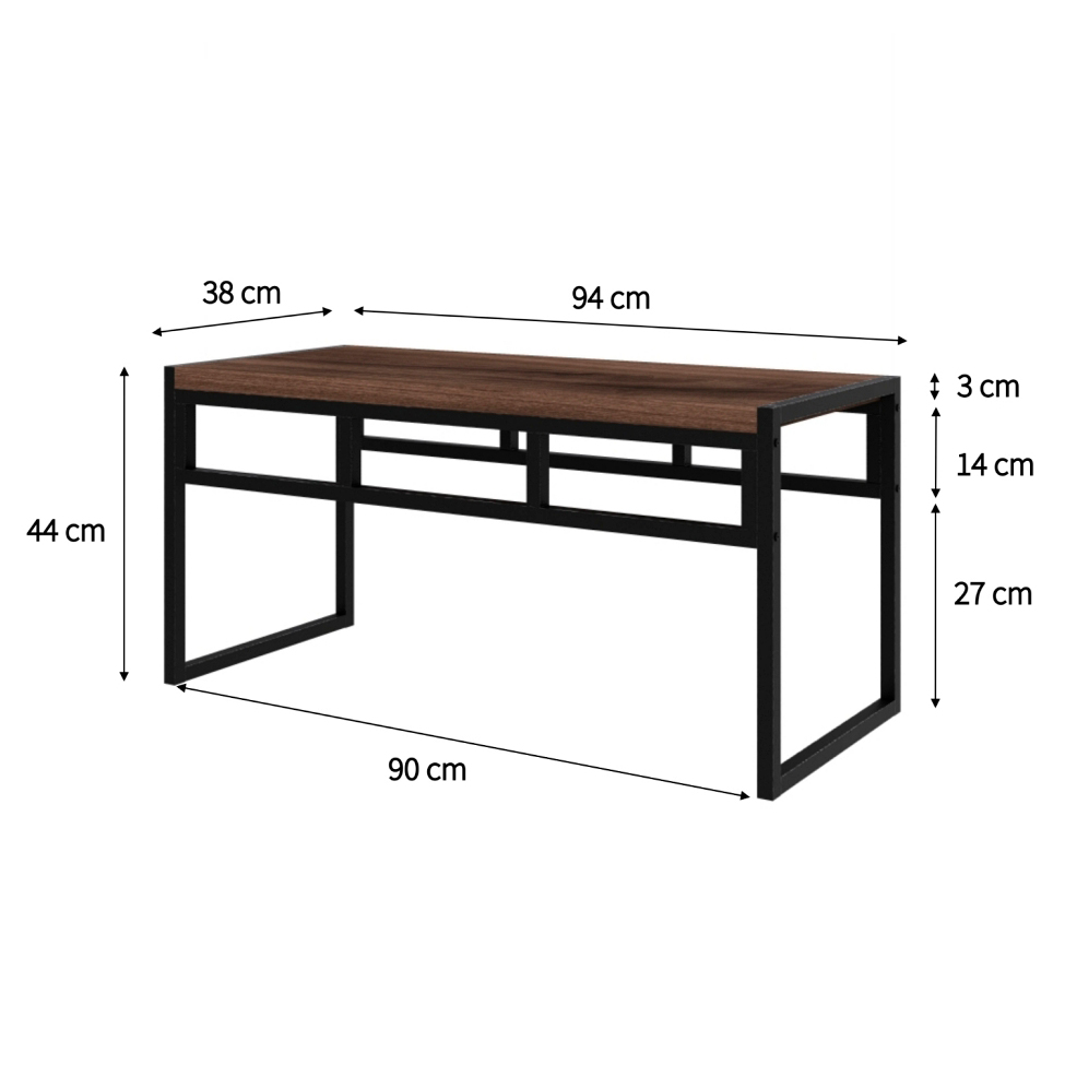 Banco 2 Lugares Wooden Nogal e Preto