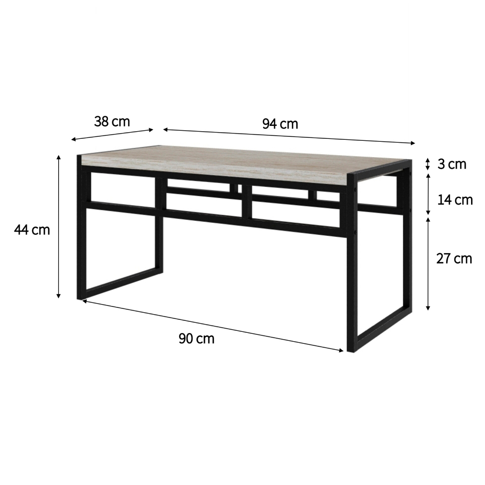 Banco 2 Lugares Wooden Snow e Preto