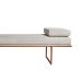 Banco 3 Lugares Galli Linho Bege e Dourado 180 cm