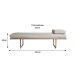 Banco 3 Lugares Galli Linho Bege e Dourado 180 cm