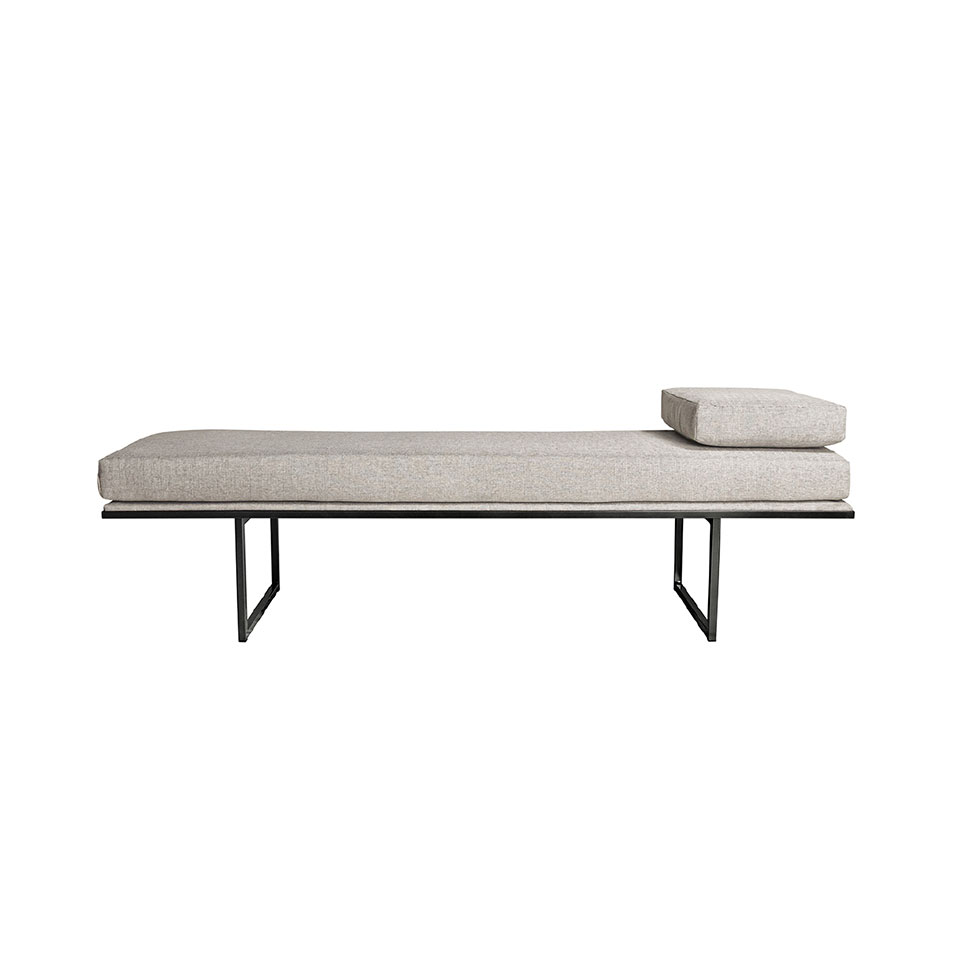 Banco 3 Lugares Galli Linho Bege e Preto 180 cm
