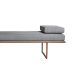 Banco 3 Lugares Galli Linho Cinza e Dourado 180 cm