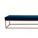 Banco 3 Lugares Giulia Veludo Azul e Dourado 180 cm