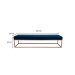 Banco 3 Lugares Giulia Veludo Azul e Dourado 180 cm