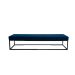 Banco 3 Lugares Giulia Veludo Azul e Preto 180 cm