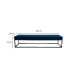 Banco 3 Lugares Giulia Veludo Azul e Preto 180 cm