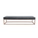 Banco 3 Lugares Giulia Veludo Cinza e Dourado 180 cm