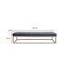 Banco 3 Lugares Giulia Veludo Cinza e Dourado 180 cm
